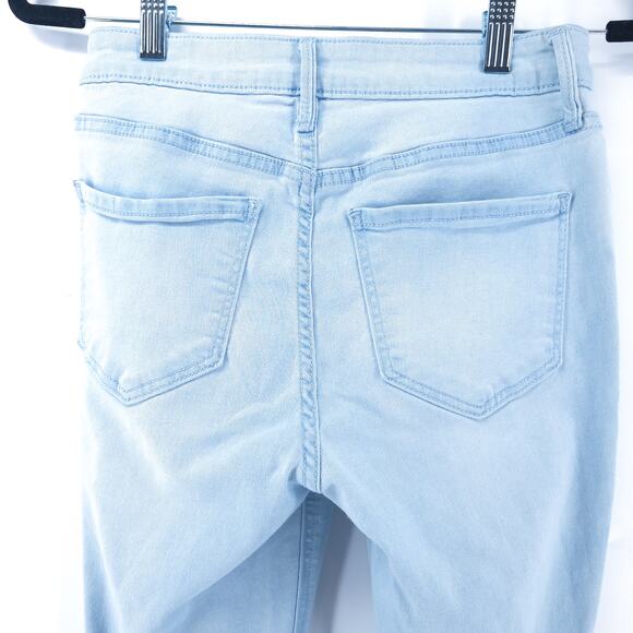 Old Navy Normcore Distressed Rockstar HR Light Wash 360 Stretch Raw Hem Skinny 4 - Picture 11 of 13